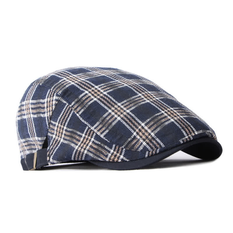 Travel Casual Checkered Beret Flat Cap - Image 4