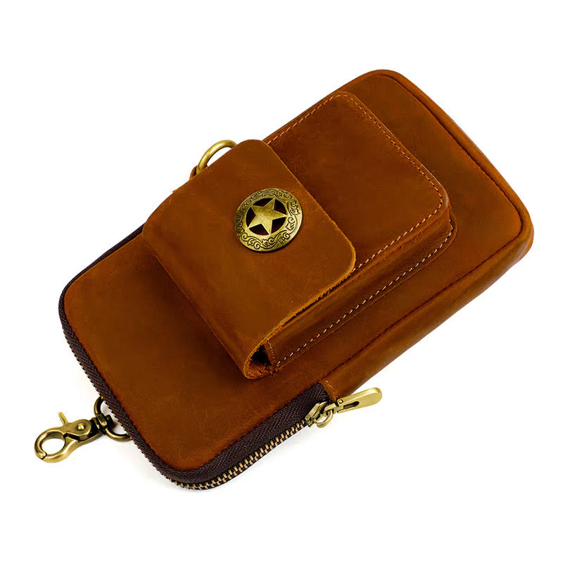 Travel Cell Phone Cigarette Case Leather Belt Bag - Image 6