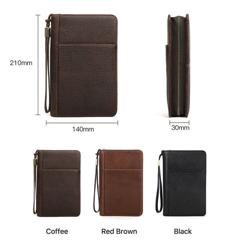 Travel Large Capacity Zipper Leather Cigar Case (For Five Cigars) - Image 11
