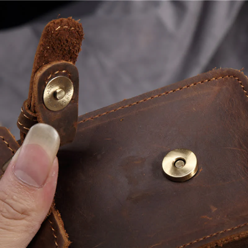 Travel Waist Hanging Pack Hook Leather Belt Bag - Image 8