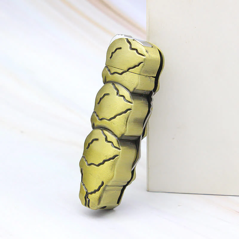 Triple Skull Head Refillable Butane Lighter With Knife - Image 7