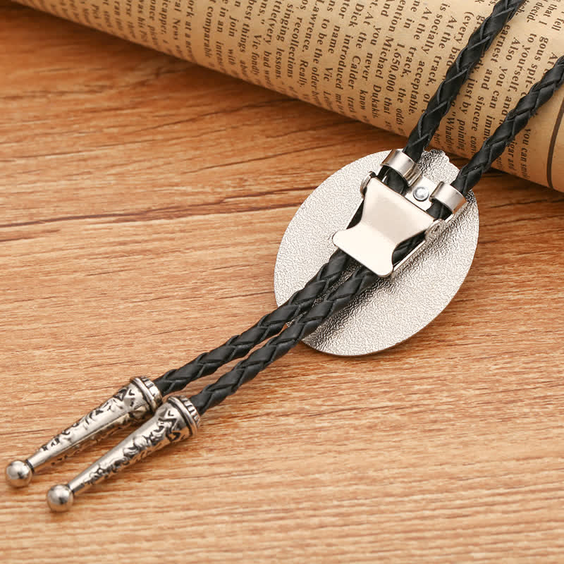 Turquoise Indian Style Cowboy Bolo Tie - Image 2