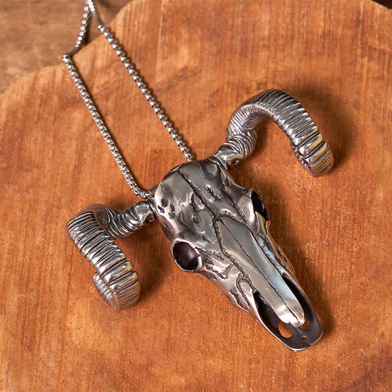 Silver Skull Sheep Multi-function Pendant Belt Buckle - Image 7