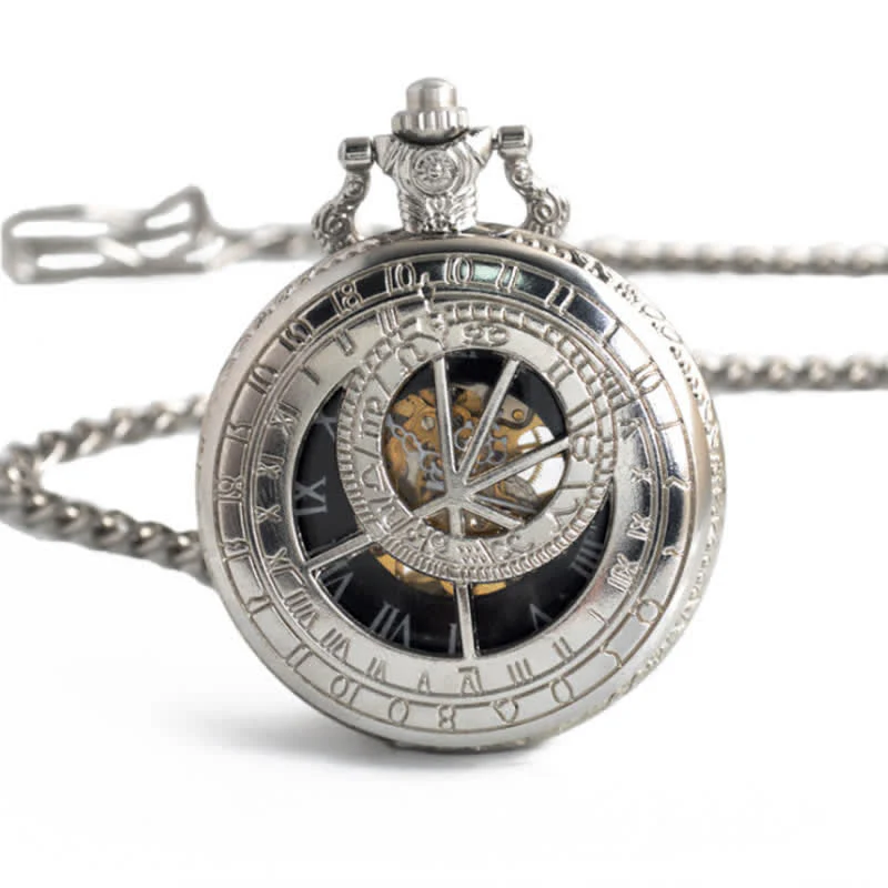 Twelve Constellations Compass Mechanical Pocket Watch - Image 12