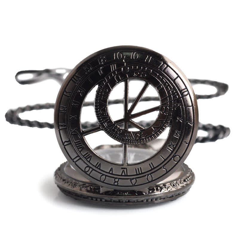 Twelve Constellations Compass Mechanical Pocket Watch - Image 2