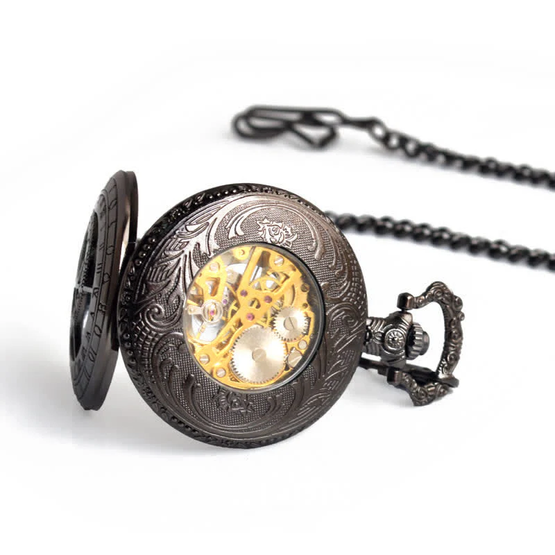 Twelve Constellations Compass Mechanical Pocket Watch - Image 6
