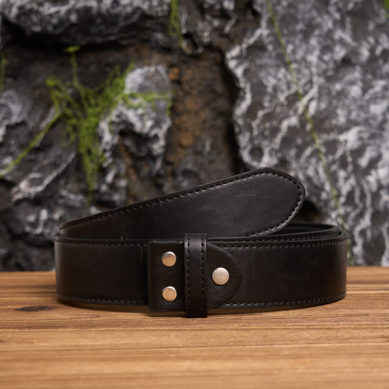 Two-Tone Initial Letter DIY Hidden Knife Buckle Leather Belt - Image 7