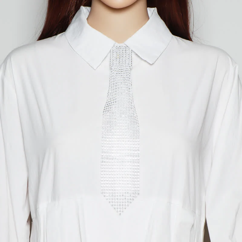 Ultra-Shiny Rhinstones Creative Necktie Necklace - Image 8