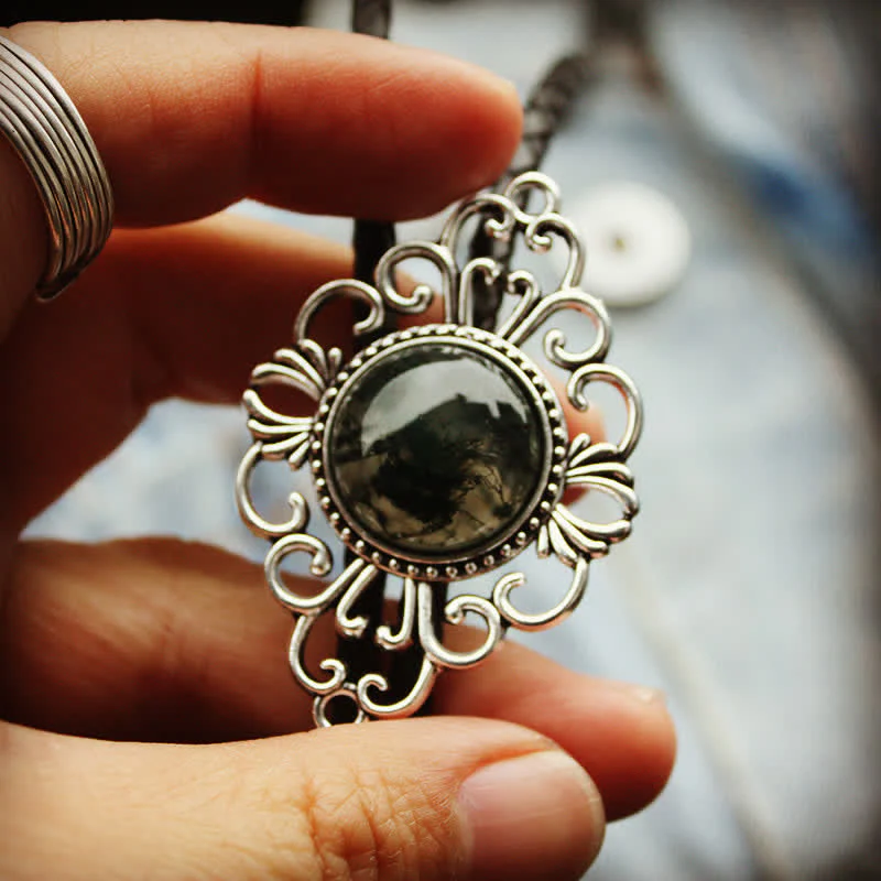 Unique Art Stone Medallion Pendant Bolo Tie - Image 4