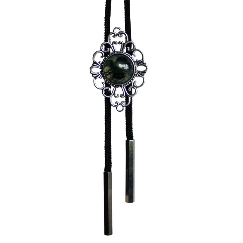 Unique Art Stone Medallion Pendant Bolo Tie - Image 5