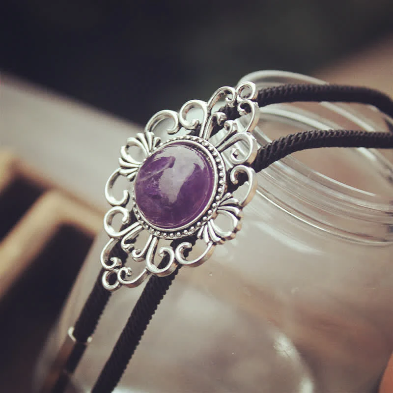 Unique Art Stone Medallion Pendant Bolo Tie - Image 6
