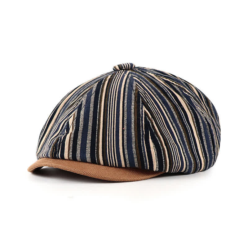 Unique Artist-Inspired Striped Octagonal Beret Hat - Image 5
