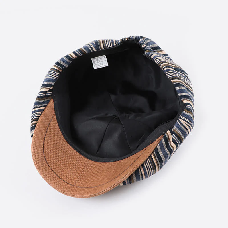 Unique Artist-Inspired Striped Octagonal Beret Hat - Image 7