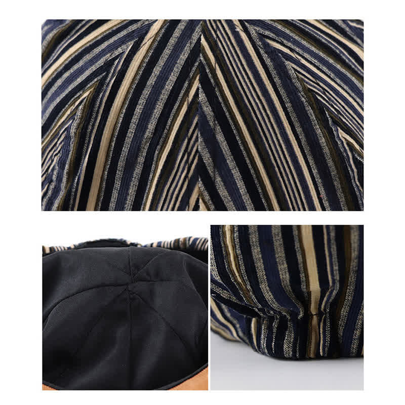 Unique Artist-Inspired Striped Octagonal Beret Hat - Image 8