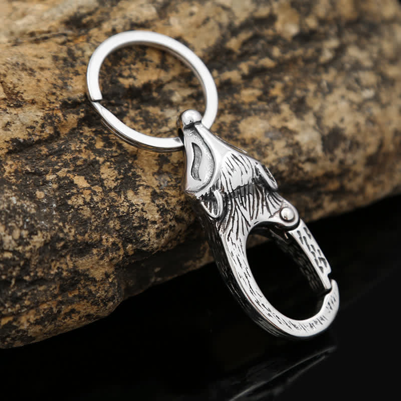Unique Style Antique Silver Fox Head Keychain - Image 4