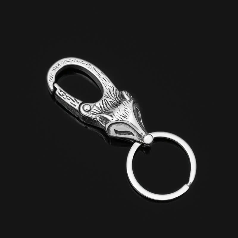 Unique Style Antique Silver Fox Head Keychain - Image 5