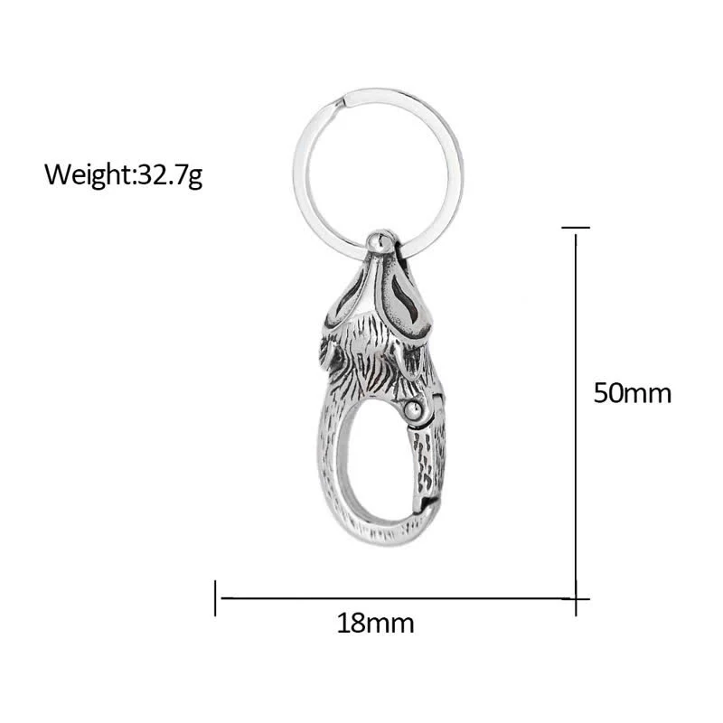 Unique Style Antique Silver Fox Head Keychain - Image 6