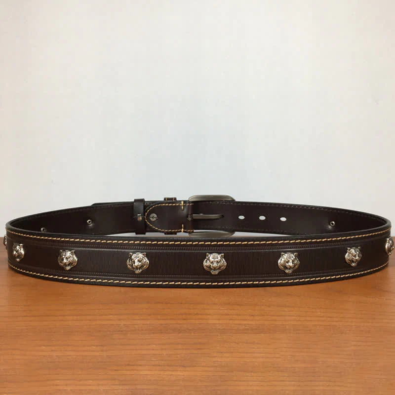 Unique Tiger Shape Rivet Studded Leather Belt - Image 12