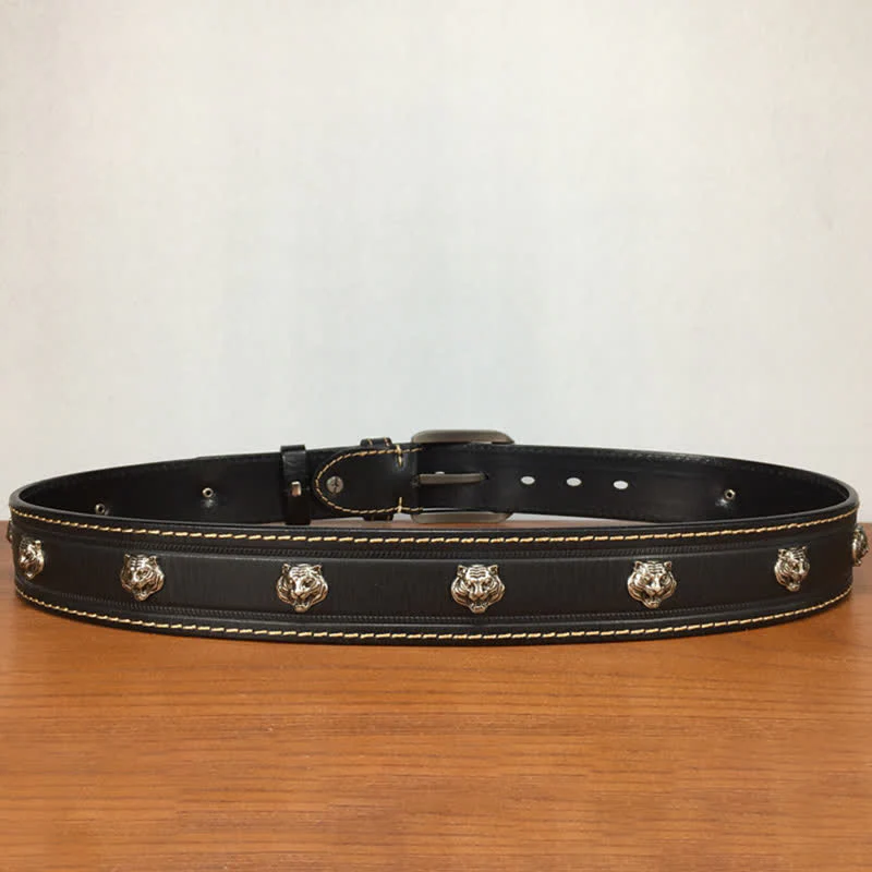 Unique Tiger Shape Rivet Studded Leather Belt - Image 6