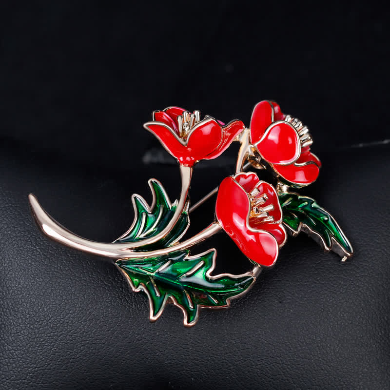Unisex A Bunch Of Flower Poppy Brooch - Image 2