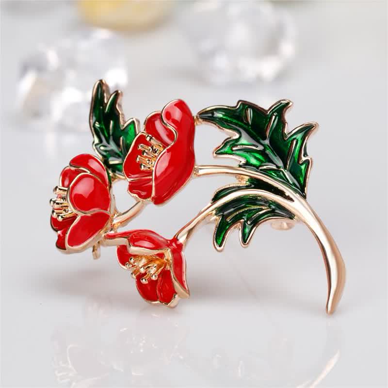 Unisex A Bunch Of Flower Poppy Brooch - Image 5