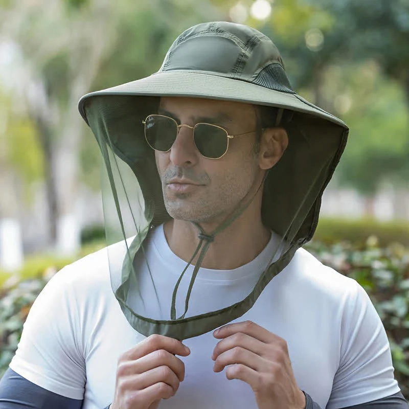 Unisex Anti Mosquito Insect Bucket Hat With Veil Mesh Protection - Image 10