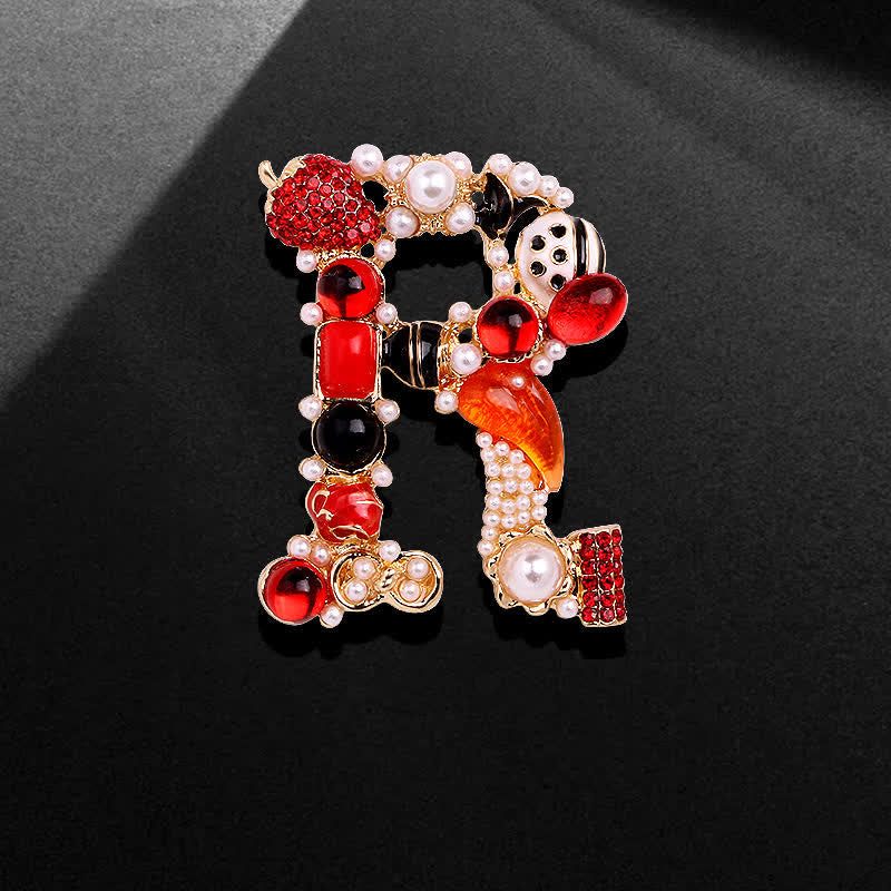 Unisex Baroque Pearl Letter Brooch - Image 11
