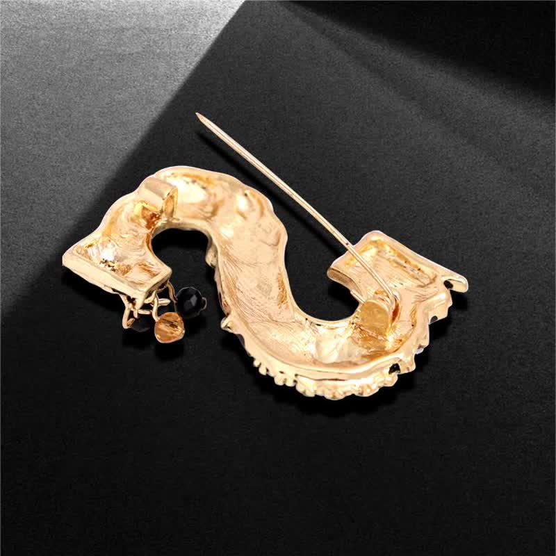 Unisex Baroque Pearl Letter Brooch - Image 7