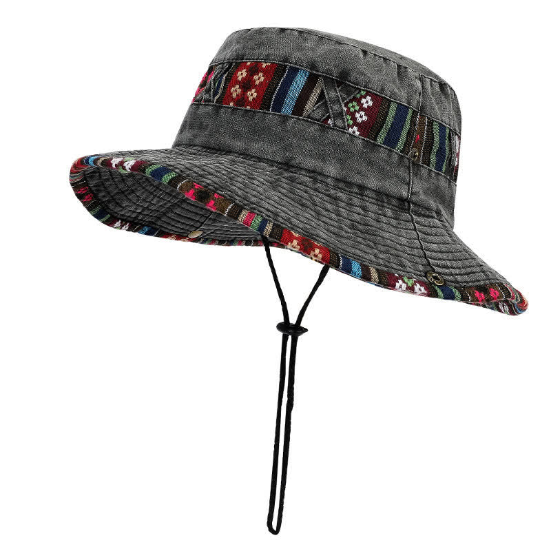Unisex Boho Geometric Floral Bucket Hat - Image 2