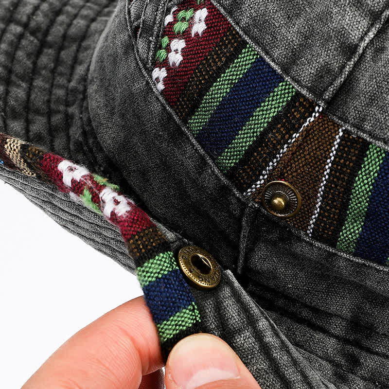 Unisex Boho Geometric Floral Bucket Hat - Image 4