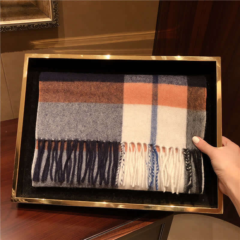 Unisex Lamb Edinburgh Big Warm Plaid Scarf - Image 19