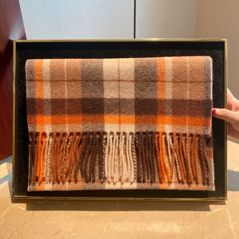 Unisex Lamb Edinburgh Big Warm Plaid Scarf - Image 30