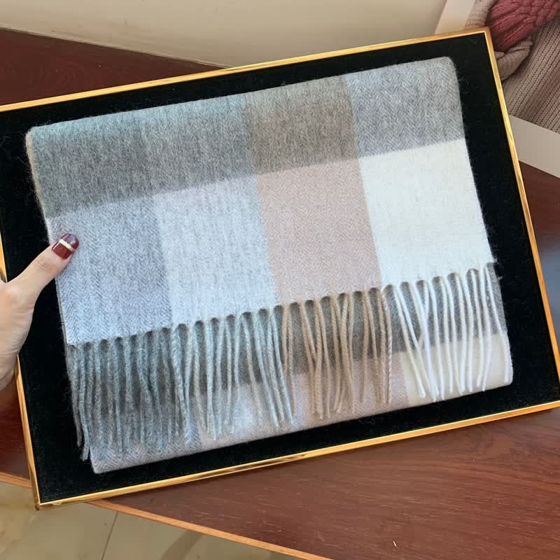 Unisex Lamb Edinburgh Big Warm Plaid Scarf - Image 49