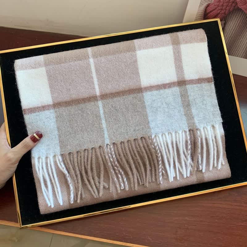Unisex Lamb Edinburgh Big Warm Plaid Scarf - Image 52
