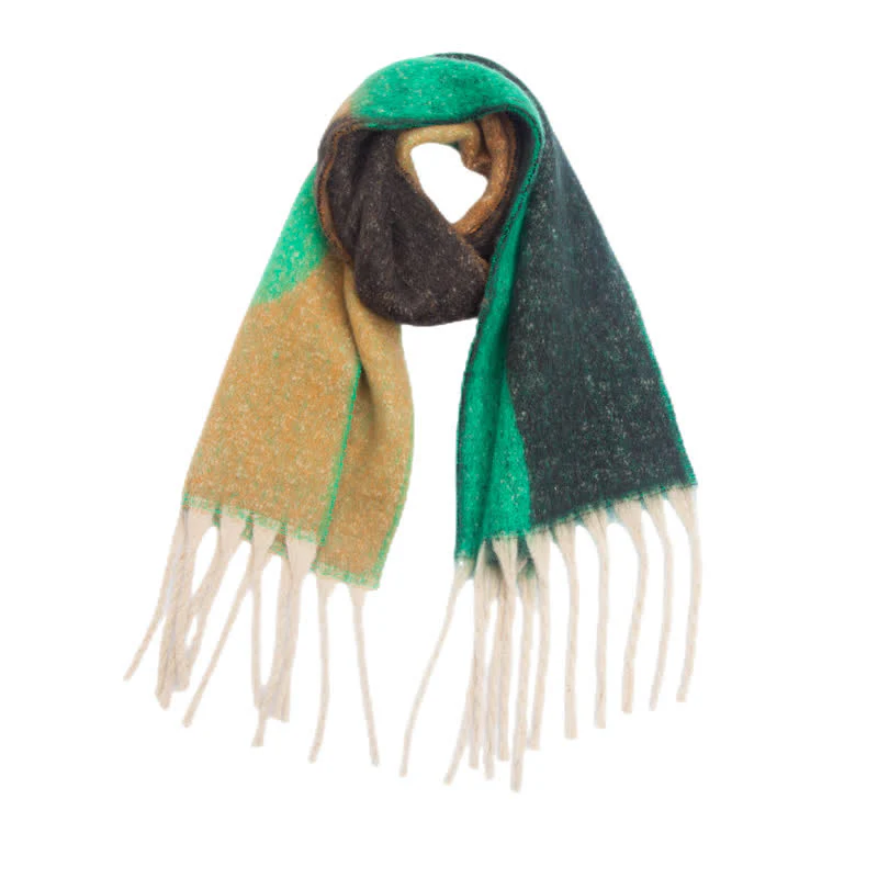 Unisex Chunky Color Abstract Tassel Roving Scarf - Image 15