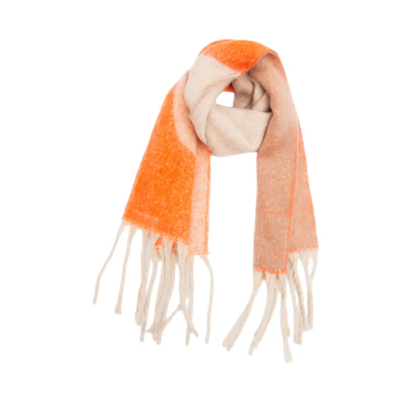 Unisex Chunky Color Abstract Tassel Roving Scarf - Image 16