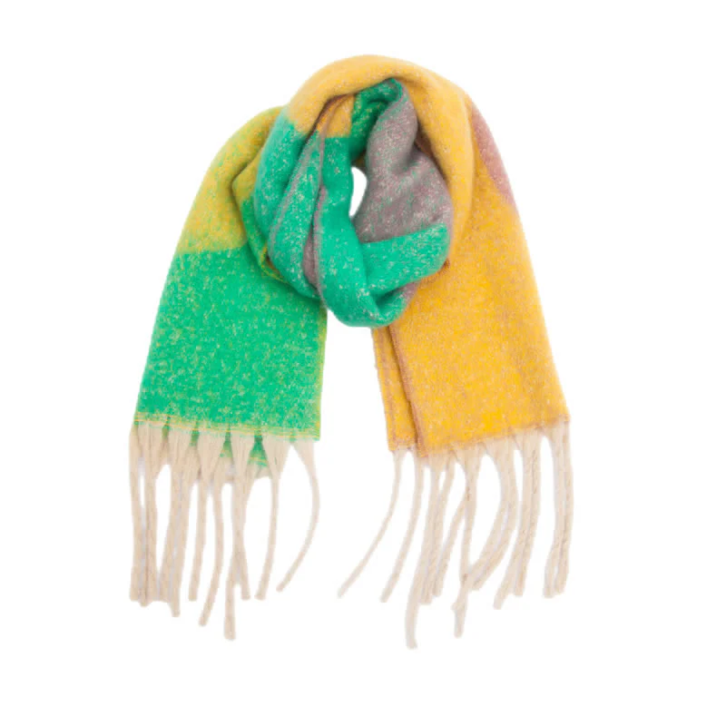 Unisex Chunky Color Abstract Tassel Roving Scarf - Image 17