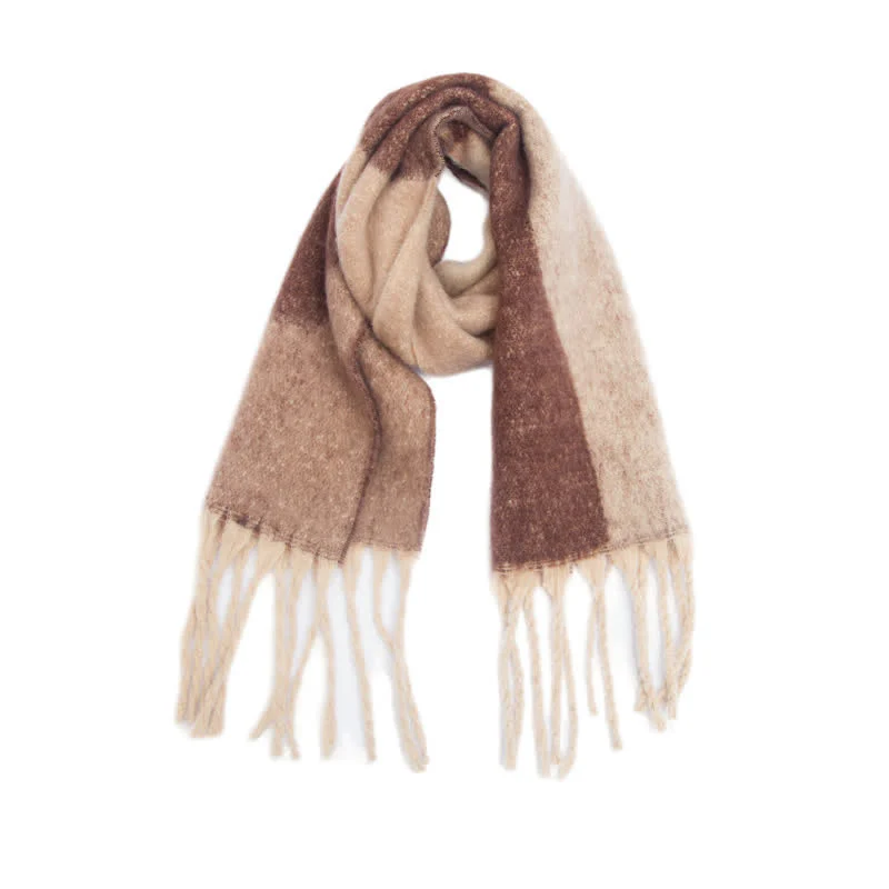 Unisex Chunky Color Abstract Tassel Roving Scarf - Image 18