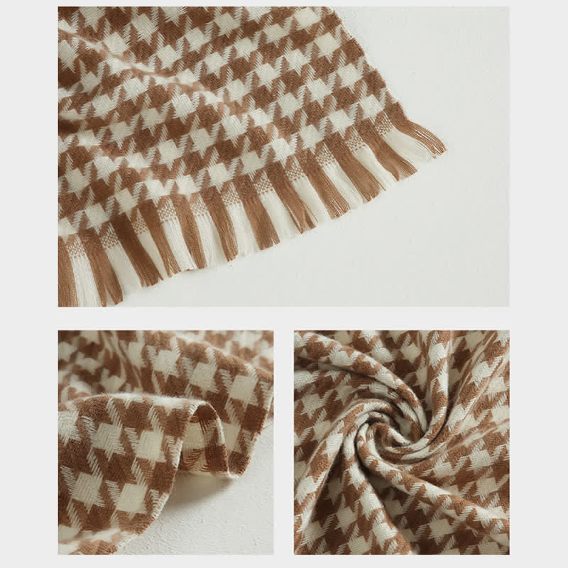 Unisex Classic Houndstooth Imitation Cashmere Scarf - Image 12
