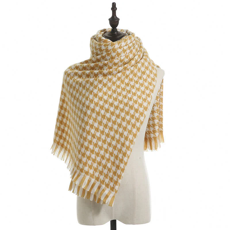Unisex Classic Houndstooth Imitation Cashmere Scarf - Image 16