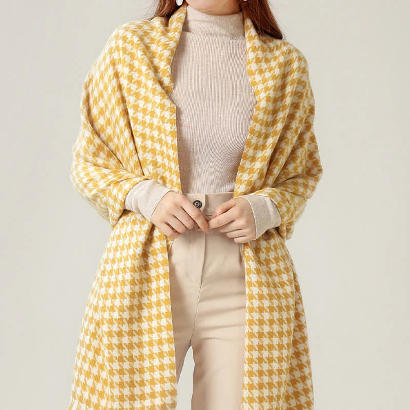 Unisex Classic Houndstooth Imitation Cashmere Scarf - Image 17