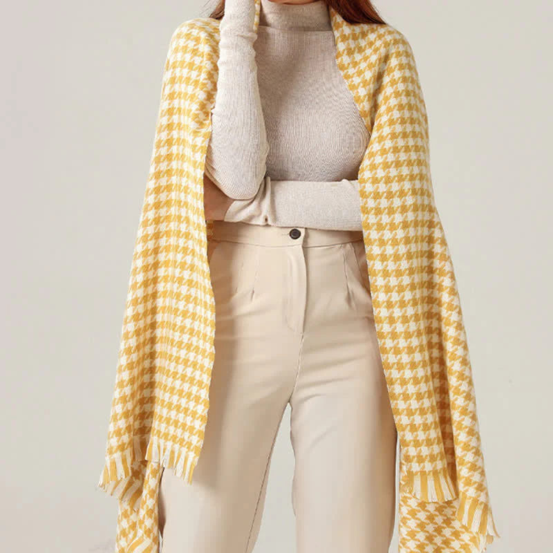 Unisex Classic Houndstooth Imitation Cashmere Scarf - Image 18