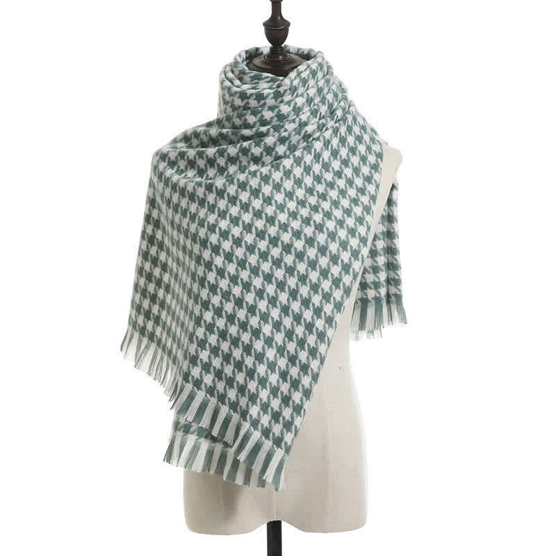 Unisex Classic Houndstooth Imitation Cashmere Scarf - Image 19