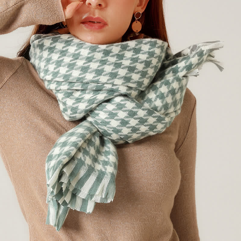 Unisex Classic Houndstooth Imitation Cashmere Scarf - Image 20