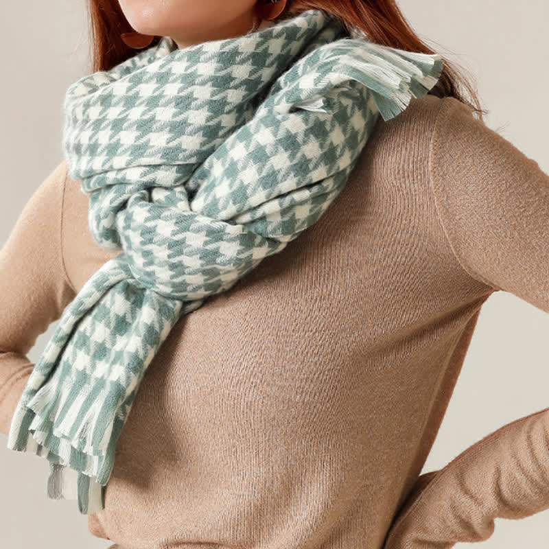 Unisex Classic Houndstooth Imitation Cashmere Scarf - Image 21