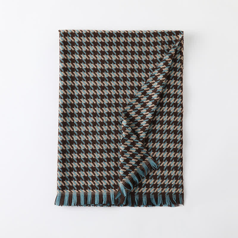 Unisex Classic Houndstooth Imitation Cashmere Scarf - Image 26