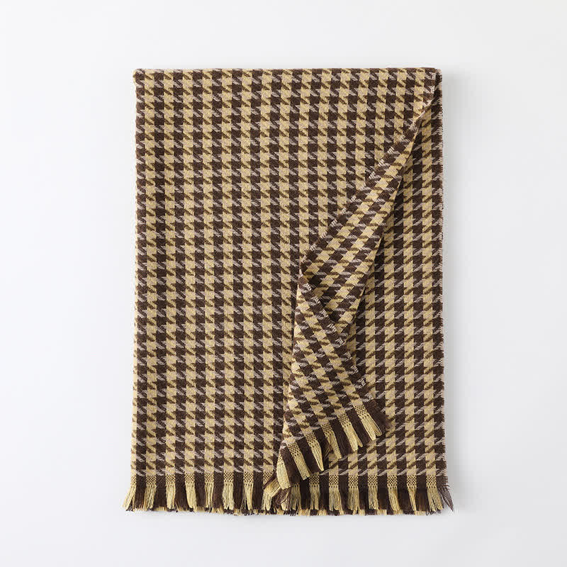 Unisex Classic Houndstooth Imitation Cashmere Scarf - Image 28