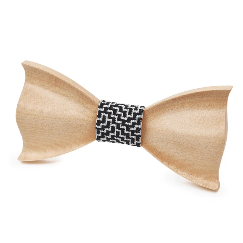 Unisex Creative Light Colored Wooden 3D Bow Tie - Image 10