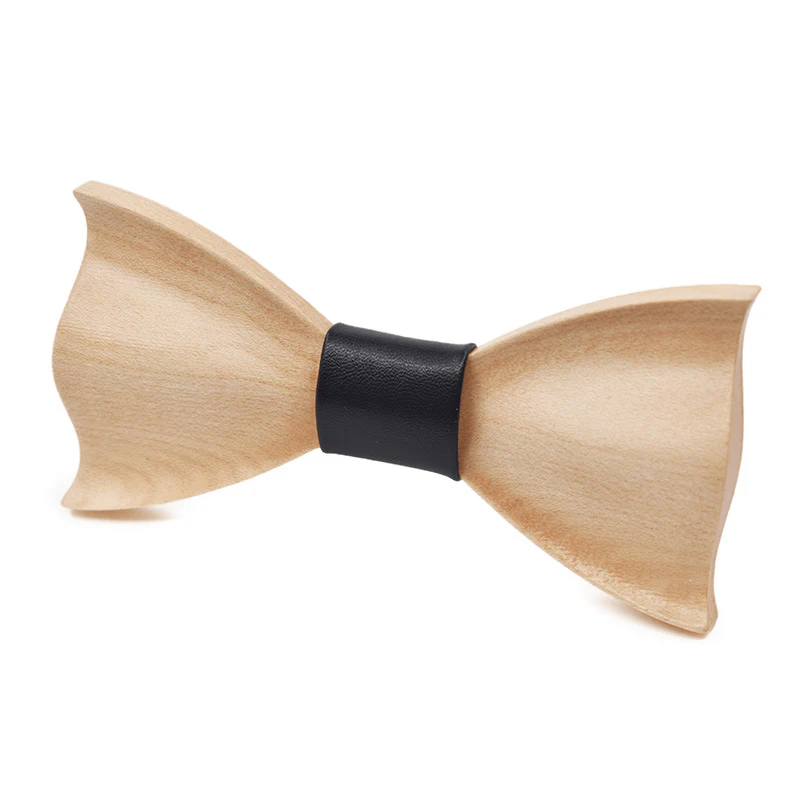 Unisex Creative Light Colored Wooden 3D Bow Tie - Image 2