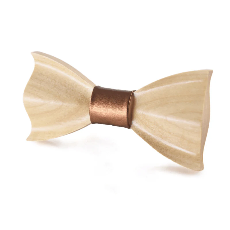 Unisex Creative Light Colored Wooden 3D Bow Tie - Image 5
